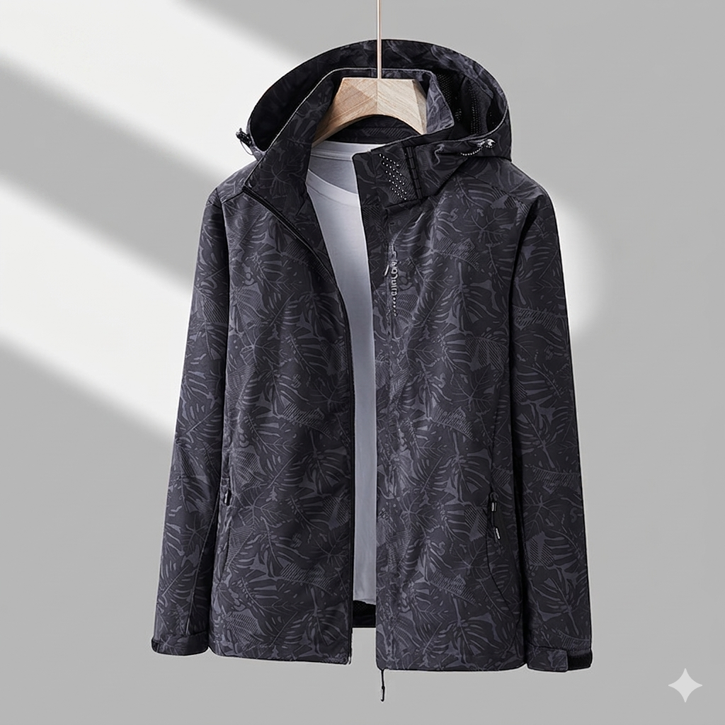 Women's waterproof & windproof rain jacket for all-season weather protection.