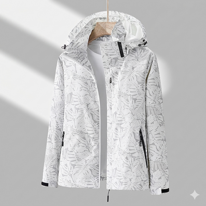 Durable, lightweight women's waterproof jacket, perfect for active wear & harsh weather.