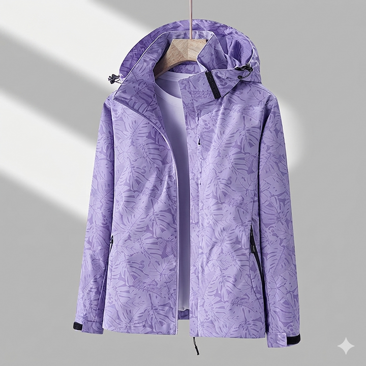 Lightweight women's rain jacket, ideal for outdoor activities, commuting, & everyday wear.