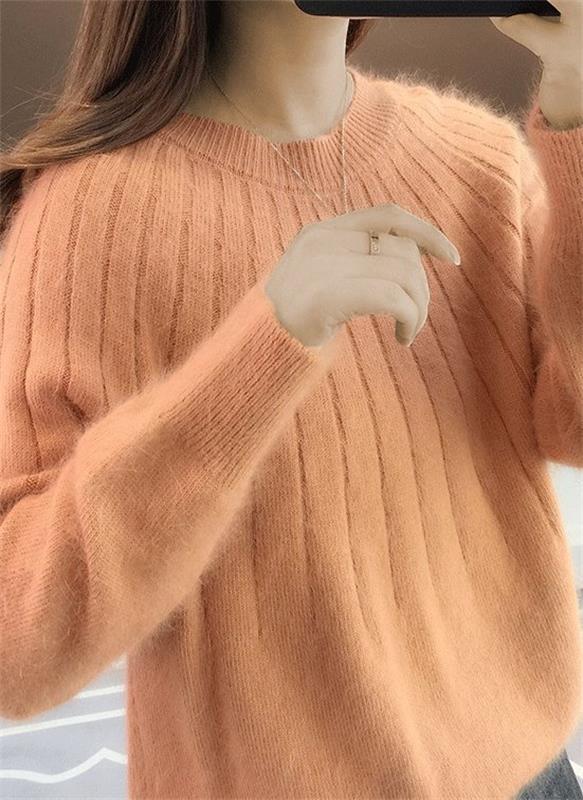 Versatile women's elegant knit sweater. A comfortable, stylish long-sleeve pullover for fall & winter outfits.