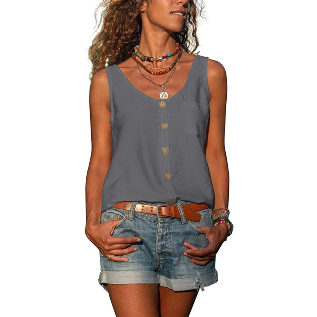 Women's Casual Sleeveless Top with Loose Fit