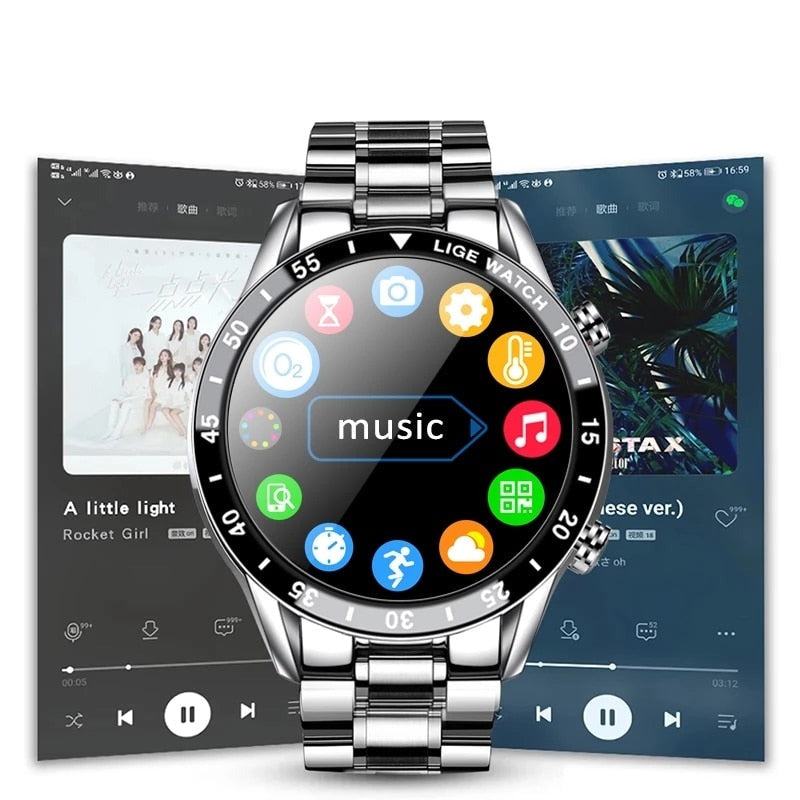 Sleek unisex digital smartwatch & fitness tracker. Health monitor, notifications, and calls.