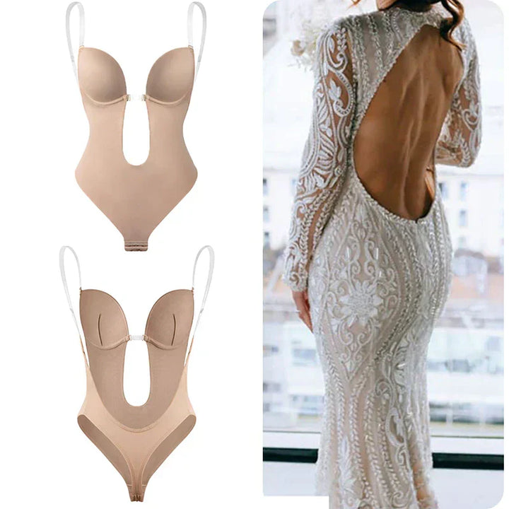Comfortable everyday shaping bodysuit for women, offering gentle smoothing & backless support under daily outfits.
