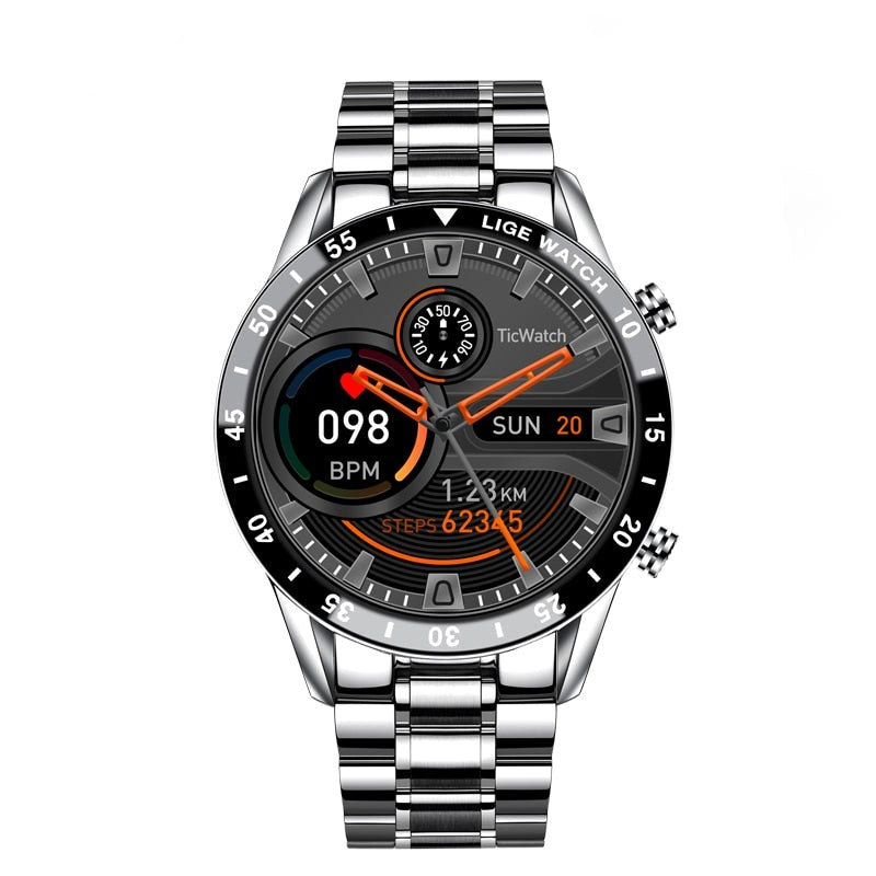 Advanced wearable tech: unisex smart watch with health monitor, fitness tracking, & BT calls.