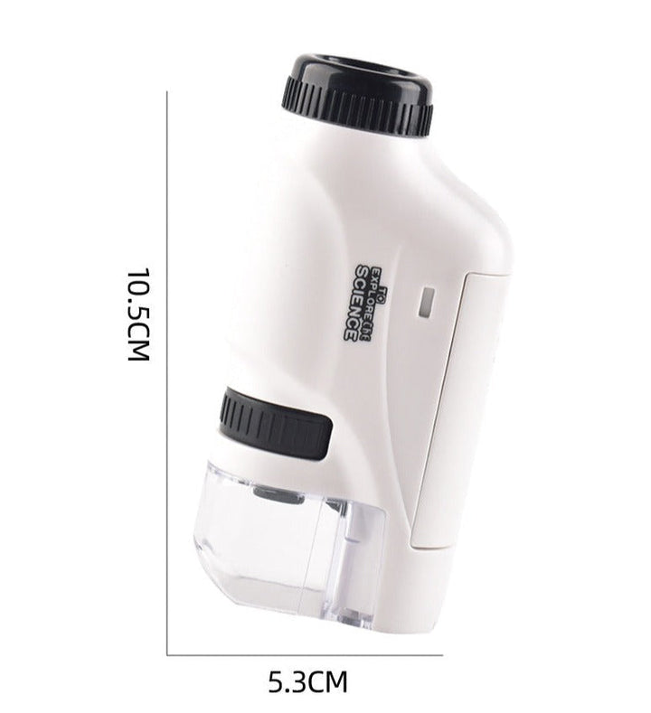 Mini portable microscope for children, 120x zoom, blue. An engaging STEM toy for science exploration.