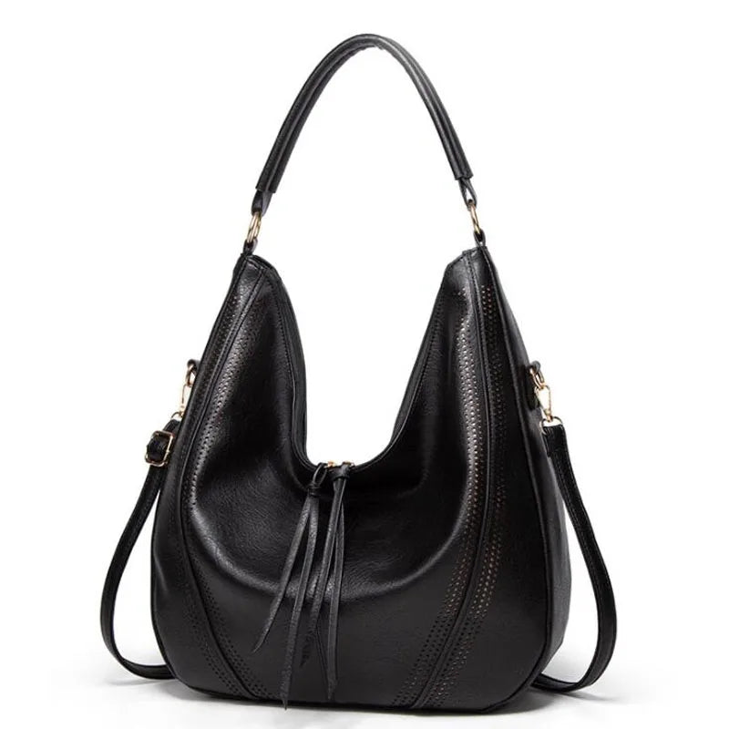 Stylish women's vintage leather crossbody bag, an organized everyday handbag with a classic, versatile design.