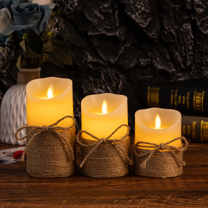 Home decor flameless LED candles, remote-controlled for easy ambiance in any room.
