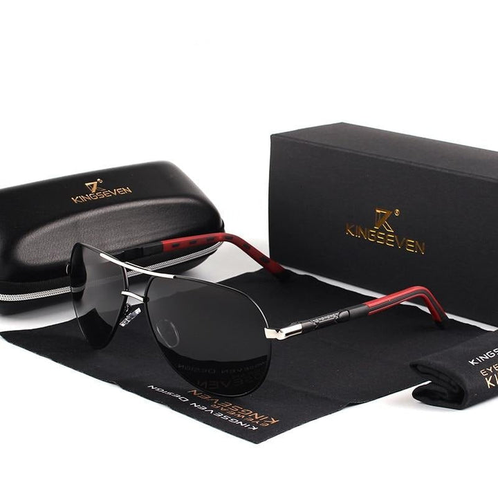 Durable aluminum frame vintage polarized sunglasses, a classic unisex eyewear piece for travel & driving.