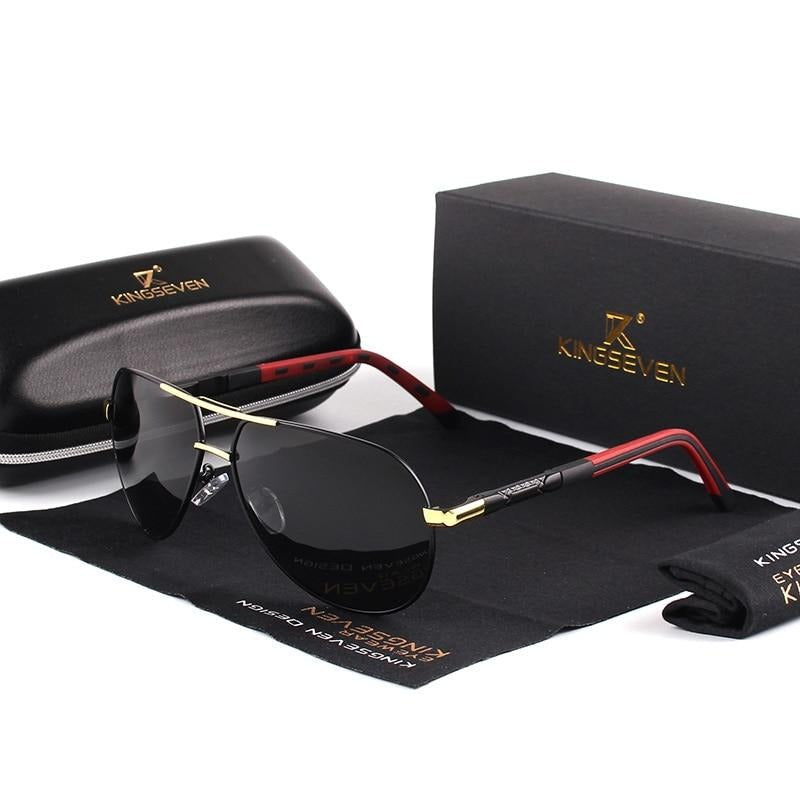Unisex vintage polarized sunglasses with sleek aluminum frames, perfect for sun protection & classic style.