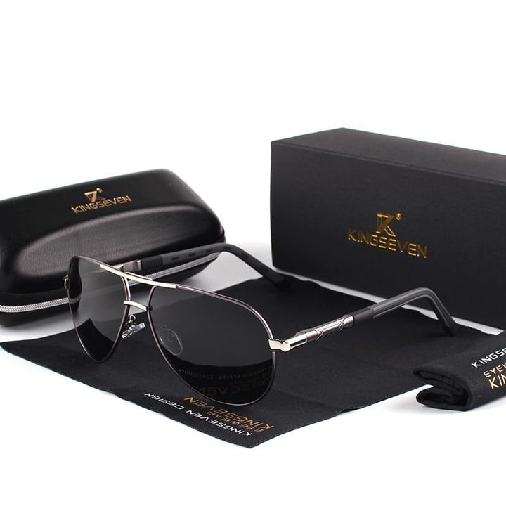Trendy vintage polarized aluminum sunglasses, an essential fashion accessory offering UV400 sun protection.