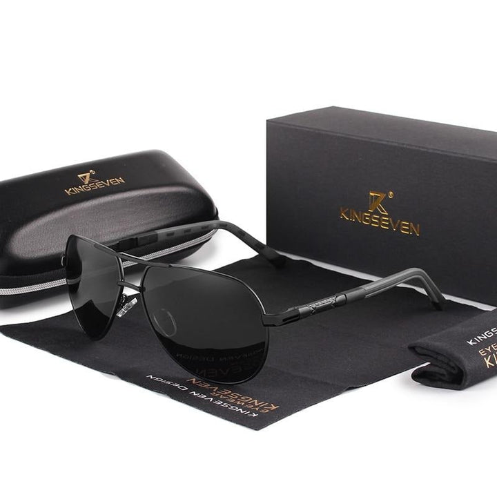 Lightweight aluminum vintage polarized sunglasses; unisex, comfortable, and a stylish fashion accessory.