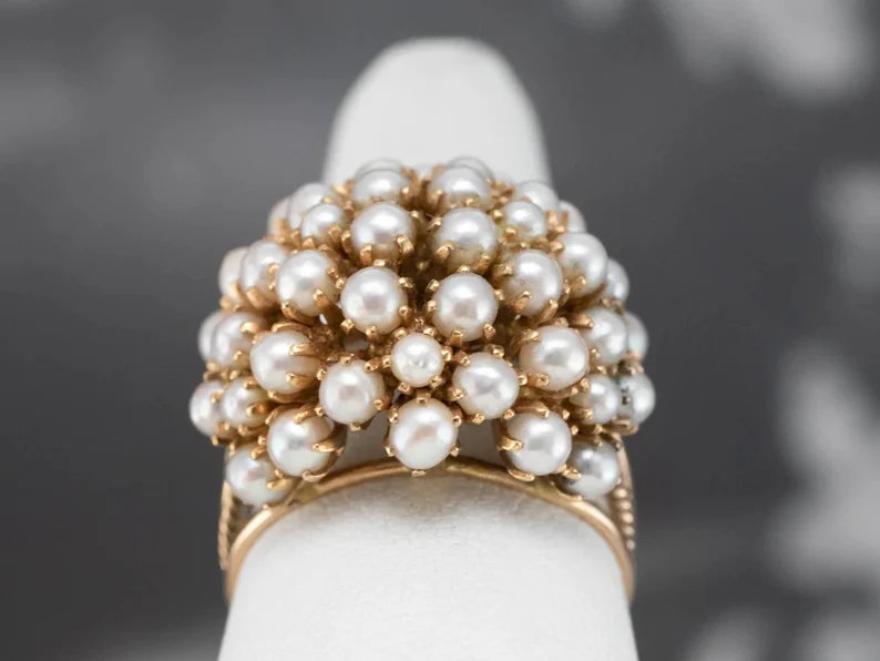 Women's Inlaid Pearl Ring