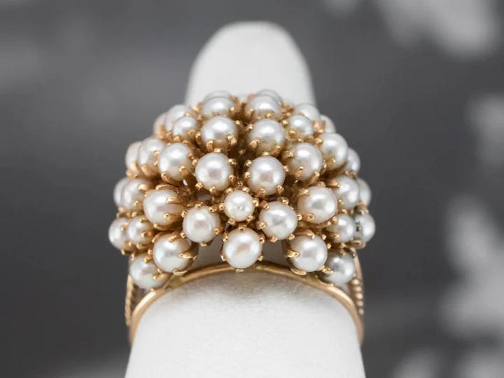 Women's Inlaid Pearl Ring