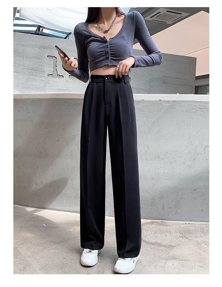 Comfortable women's high waist palazzo pants. Stylish wide leg trousers for versatile elegant fashion.