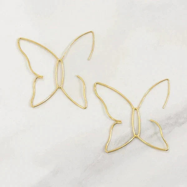 Trendy women's nature-inspired large butterfly dangle earrings, elegant accessory for fashion-forward jewelry lovers.