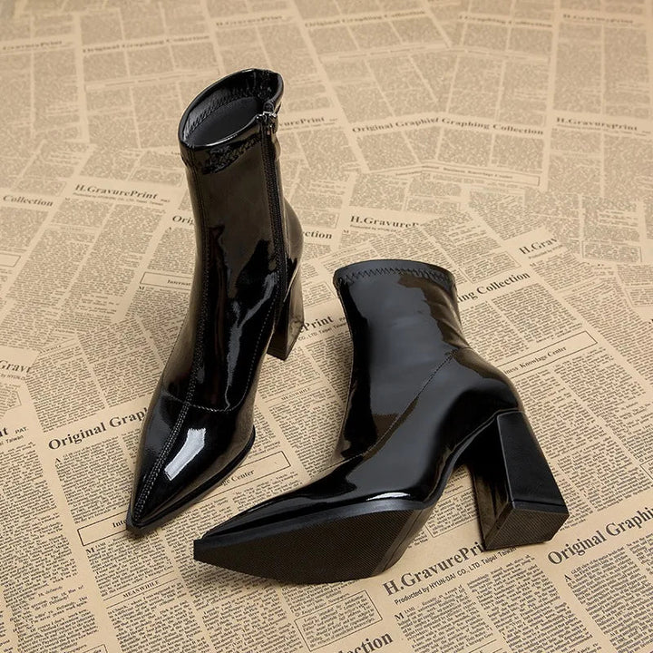 Women's elegant high heel ankle boots, perfect for stylish fall & winter fashion.