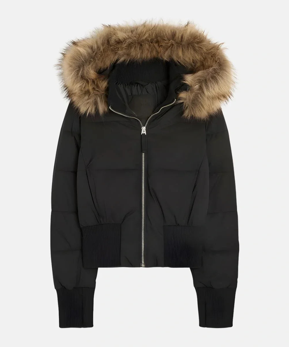 Durable women's winter jacket, quilted design, offering ultimate cold weather warmth.