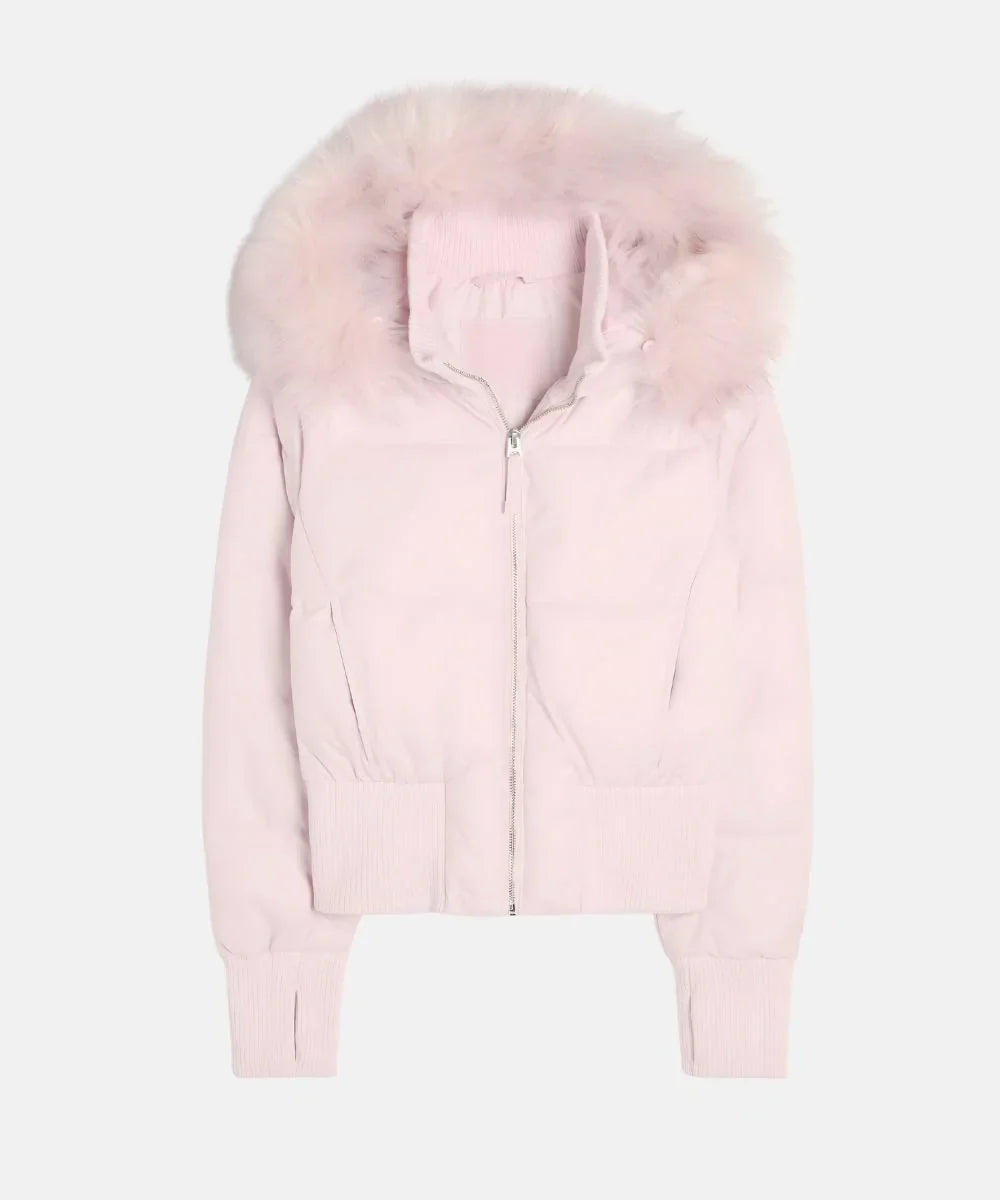Faux fur hooded women's winter jacket, elegant, practical, and incredibly warm.