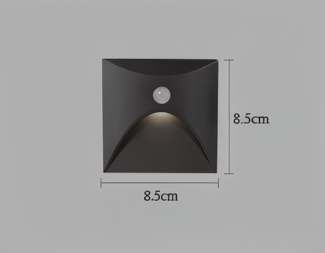 Waterproof LuminiPath LED outdoor wall light with motion sensor for security and pathway.