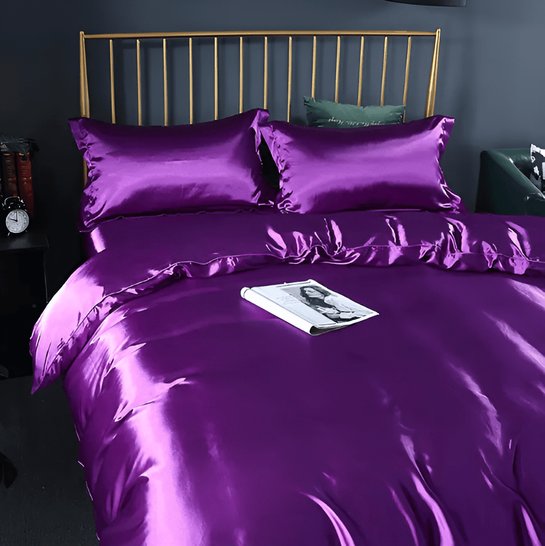 Mulberry silk bedding set. Indulge in smooth, soft sheets for enhanced sleep.