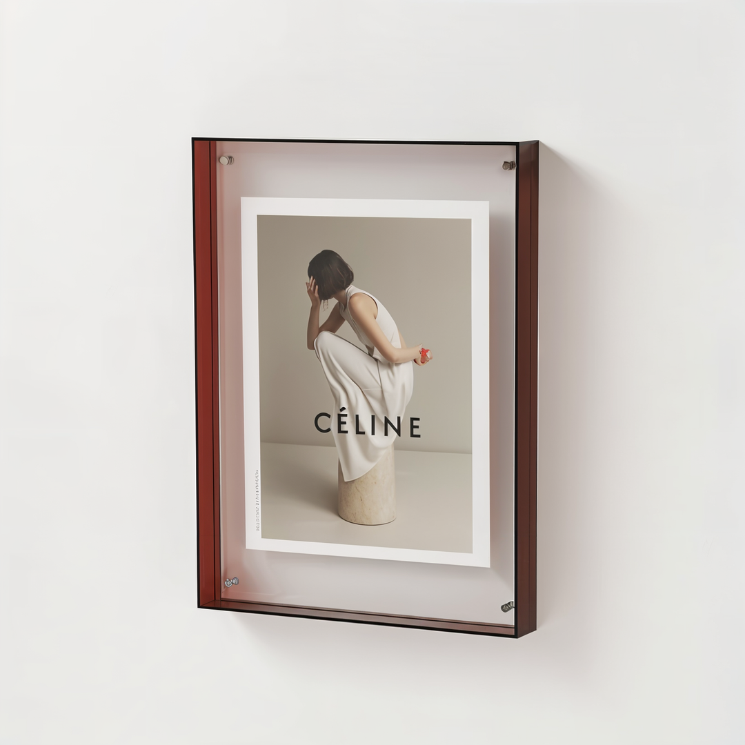 Modern 80s retro neon acrylic photo frame for vibrant picture display, desk or wall.