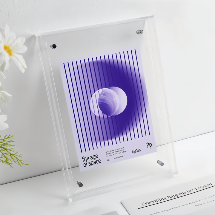 Stylish 80s retro neon acrylic picture frames for unique photo display & wall art.