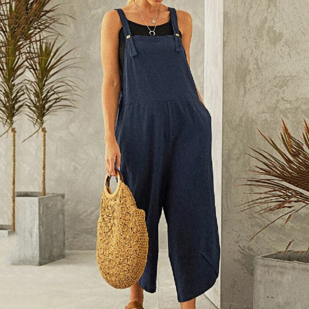 Women's Wide Leg Linen Jumpsuit