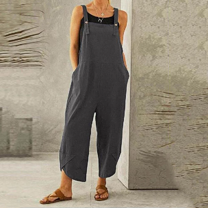 Women's Wide Leg Linen Jumpsuit