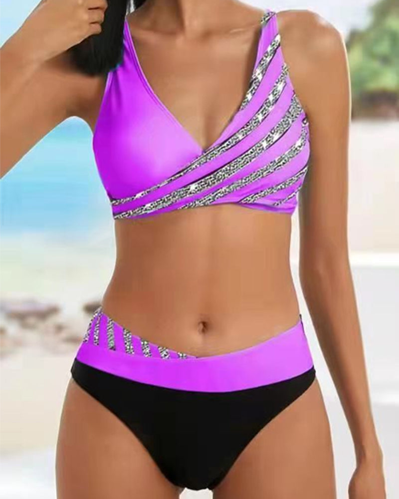 Printed Bikini in Warm Tones