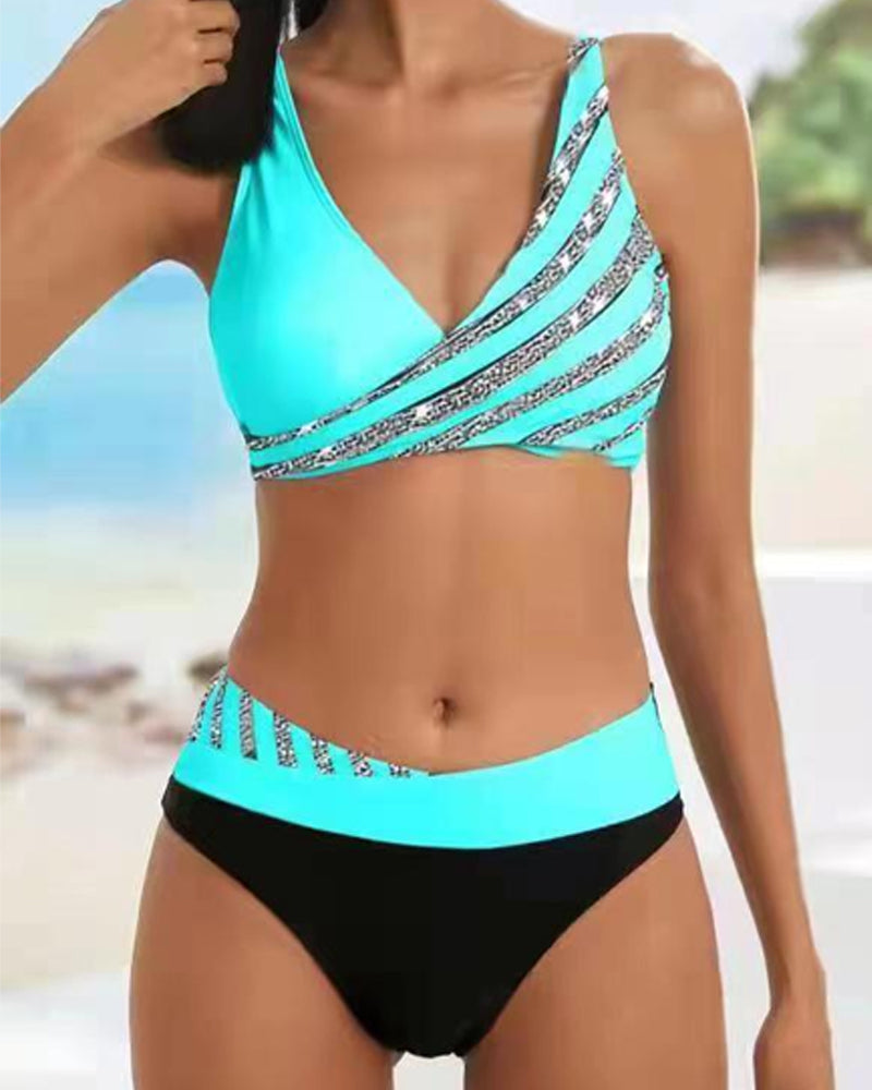 Printed Bikini in Warm Tones