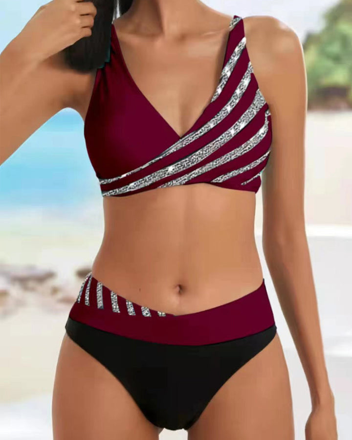 Printed Bikini in Warm Tones