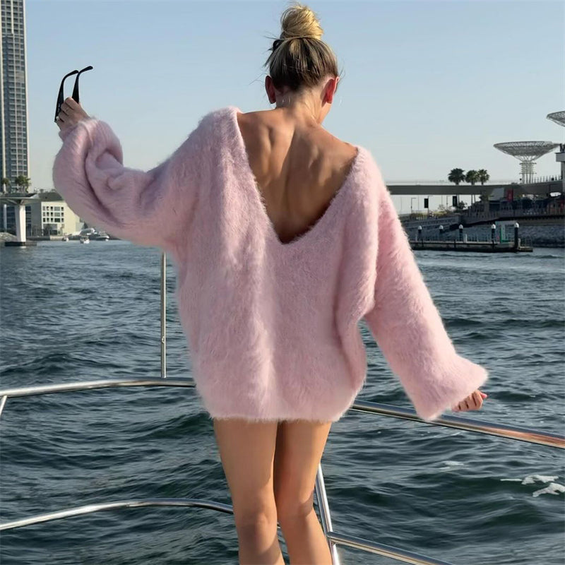 Oversized Fluffy Sweater Dress