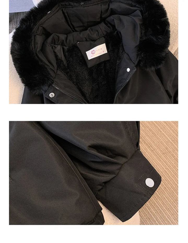 Cozy women's winter coat, offering elegant warmth. Perfect stylish outerwear for cold weather fashion.