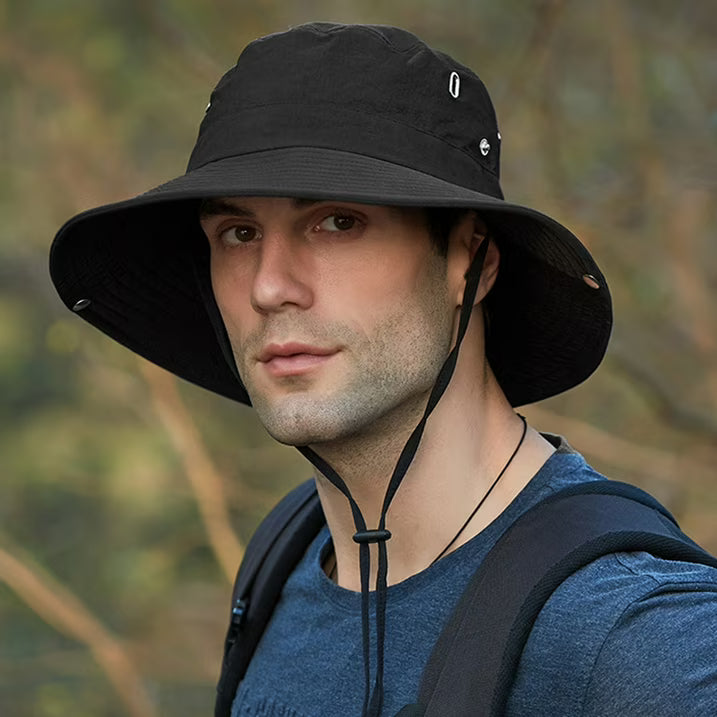 Lightweight, breathable sun hat for outdoor use. Unisex, UV protected, foldable for easy travel packing.