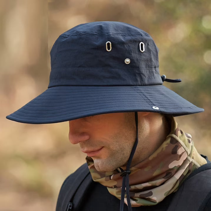 Foldable & breathable unisex sun hat. Offers strong UV protection, ideal for hiking, fishing & travel.