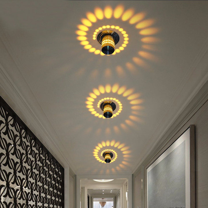 Multi-color spiral LED light fixture. Nvroome wall/ceiling lamp for ambient mood lighting & modern decor.