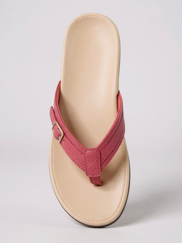 Everyday women's thong sandals with cushioned footbed; easy slip-on casual footwear for summer comfort.