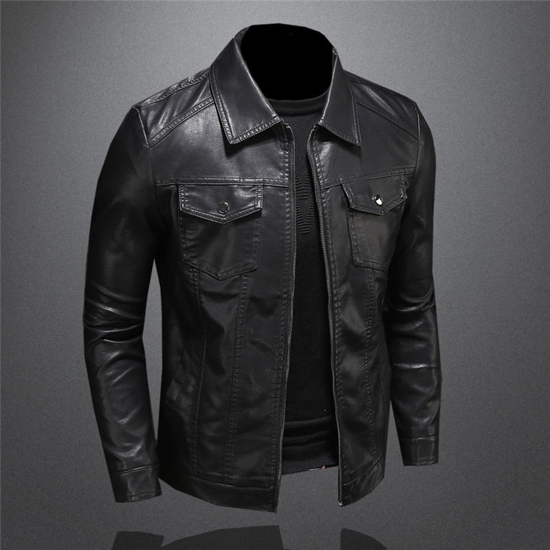 Stylish black men's classic jacket, ideal for layering and achieving a bold, timeless fashion statement. Tailored fit outerwear.