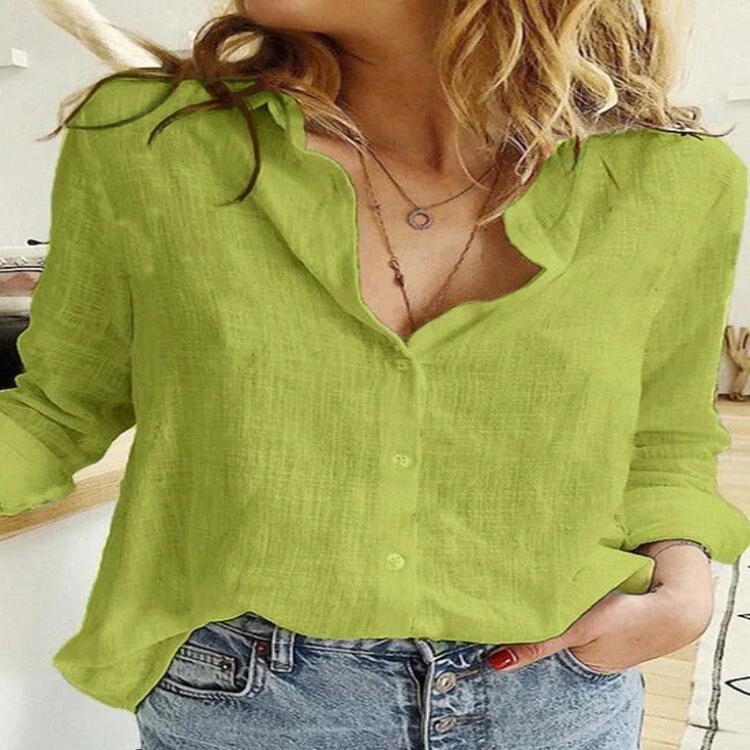Effortless women's summer blouse, relaxed fit, long sleeve design. Perfect versatile women's apparel.