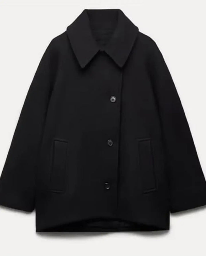 Chic women's elegant short coat, a versatile jacket perfect for fall fashion & winter outerwear.