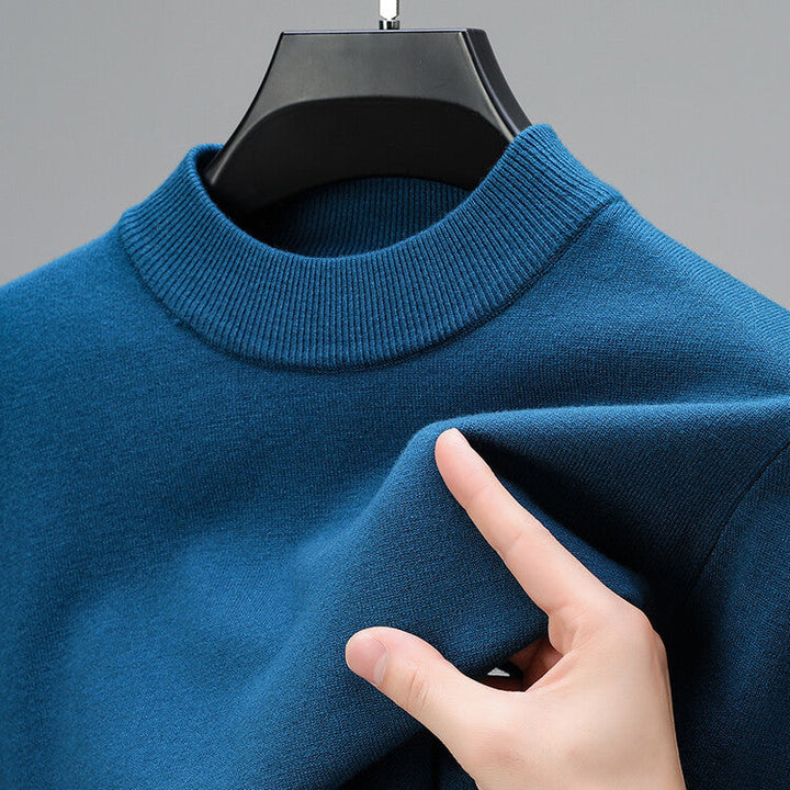 Textured men's elegant knit sweater, a stylish and comfortable long sleeve top for any gentleman.