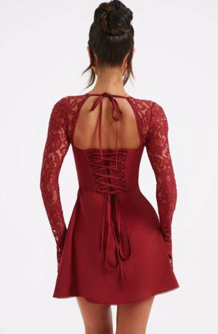 Women's elegant Jacinta long sleeve mini dress, a chic cocktail & party dress for versatile style.