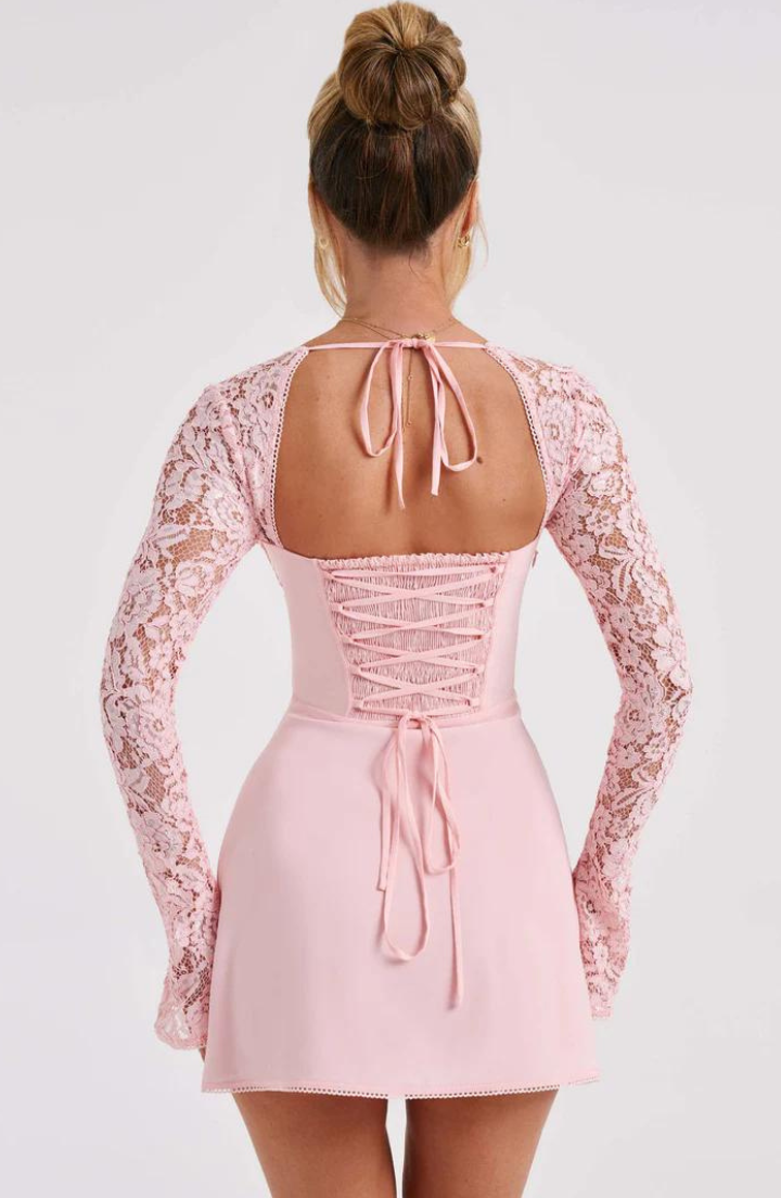 Stylish Jacinta women's long sleeve mini dress, an elegant & versatile party or cocktail dress.