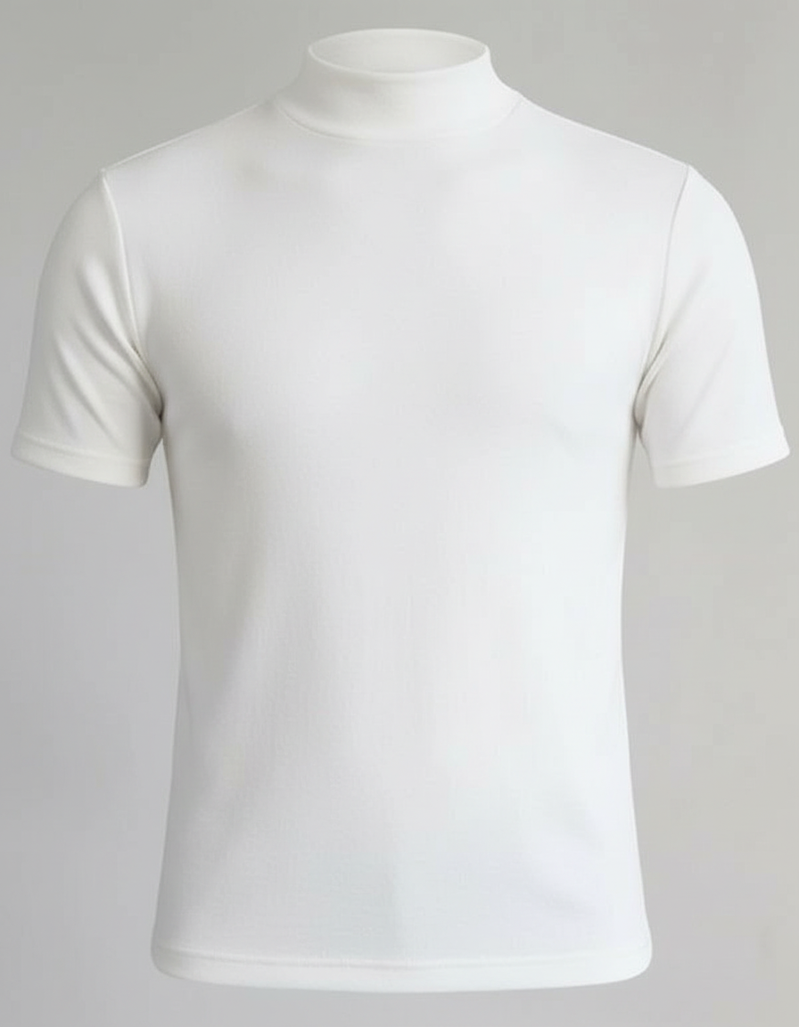 Classic men's slim-fit long-sleeve turtleneck shirt, ideal for a modern, sleek and professional look.