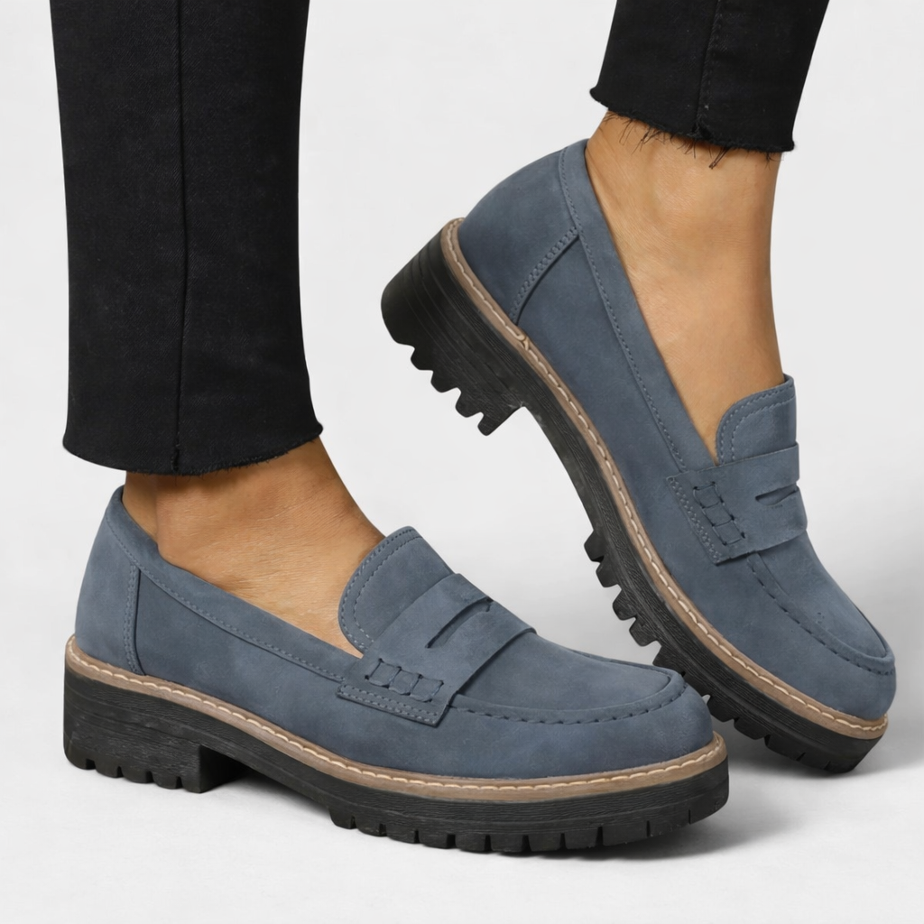 Supportive women's slip-on loafers, designed for everyday orthopedic comfort & elegant style.