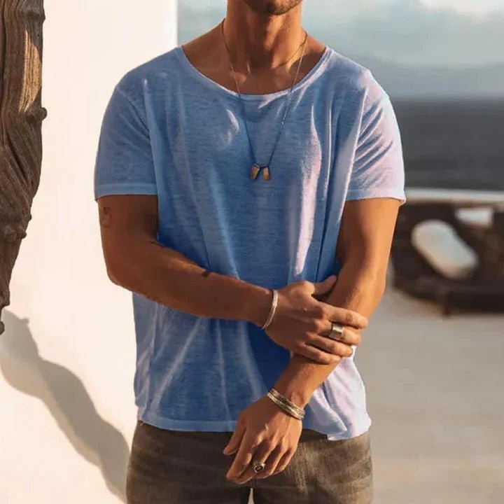 Men's classic round neck t-shirt. Relaxed fit, short sleeve comfort tee for daily casual style.
