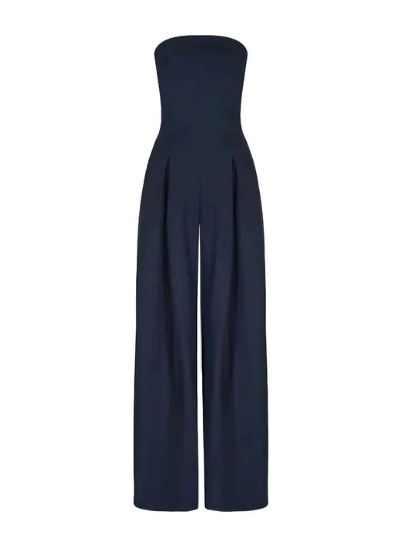 Versatile women's strapless wide leg jumpsuit, an elegant choice for summer parties & occasions.