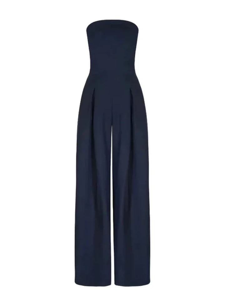 Versatile women's strapless wide leg jumpsuit, an elegant choice for summer parties & occasions.
