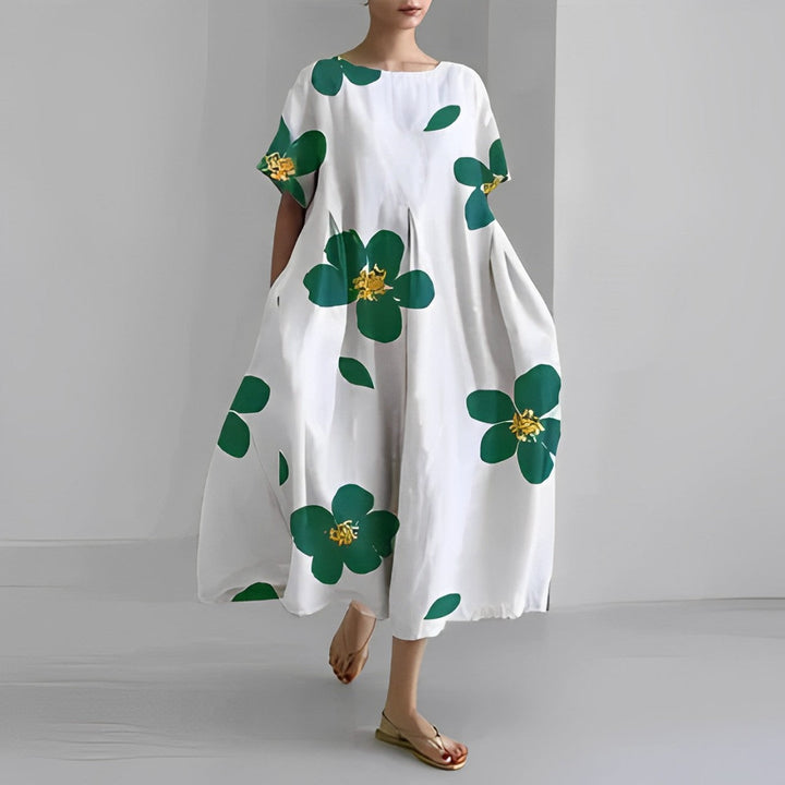 Elegant vintage inspired women's maxi dress with a big swing. Perfect for parties & effortless chic.