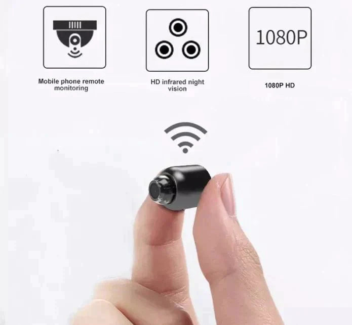 Small WiFi security camera with infrared night vision for 24/7 home surveillance. Discreet design & remote viewing.